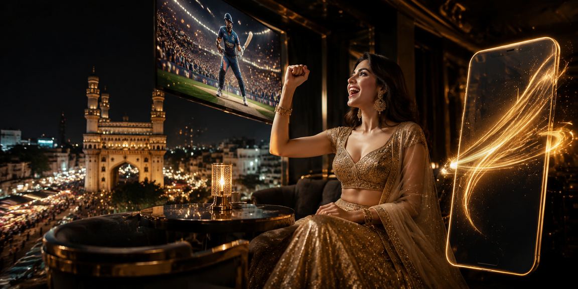 Players enjoying mobile casino betting near Hyderabad Charminar