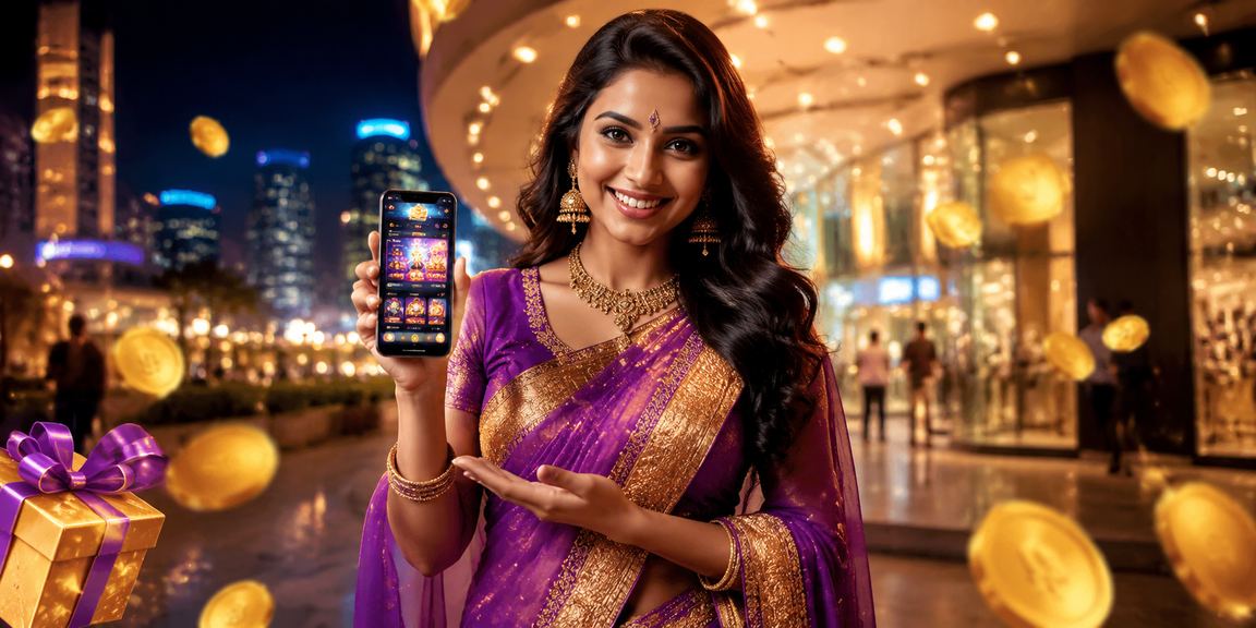 Indian man celebrating casino win with virtual chips